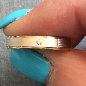 Sterling silver ring with diamond.